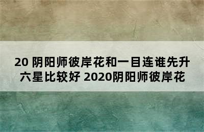 20 阴阳师彼岸花和一目连谁先升六星比较好 2020阴阳师彼岸花